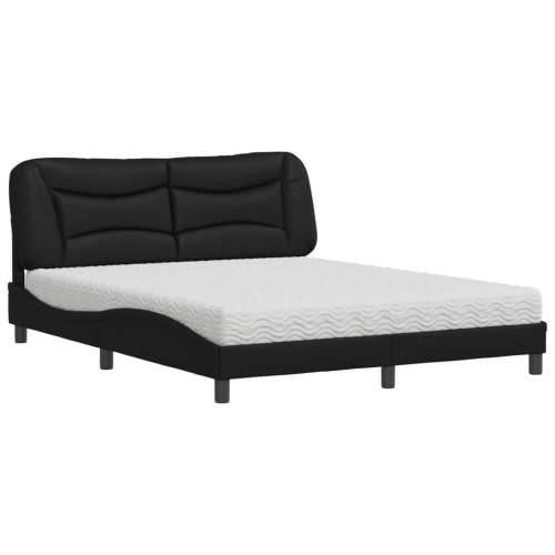 Krevet s madracem crni 160 x 200 cm od umjetne kože Crna 160 x 200 cm Cijena