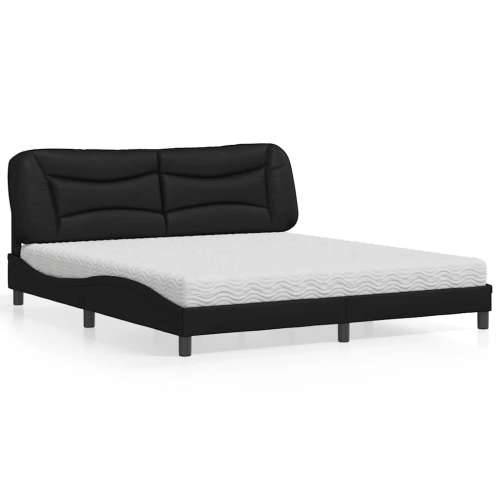 Krevet s madracem crni 180 x 200 cm od umjetne kože - Crna 180 x 200 cm Cijena