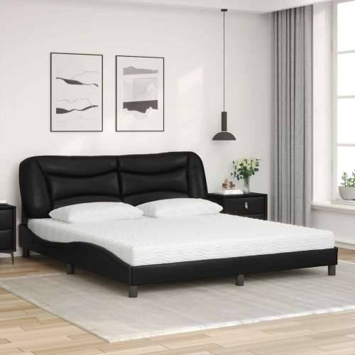 Krevet s madracem crni 180 x 200 cm od umjetne kože - Crna 180 x 200 cm Cijena