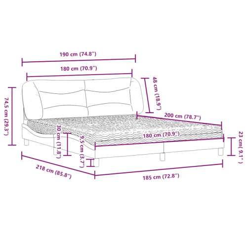 Krevet s madracem crni 180 x 200 cm od umjetne kože - Crna 180 x 200 cm Cijena