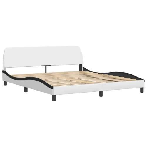 Krevet s madracem bijeli i crni 180 x 200 cm od umjetne kože - Bijela i crna 180 x 200 cm Cijena