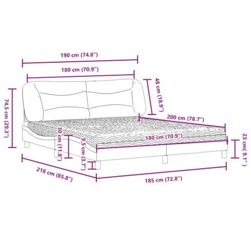 Krevet s madracem bijeli i crni 180 x 200 cm od umjetne kože - Bijela i crna 180 x 200 cm Cijena