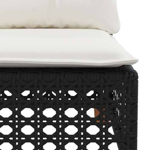 Vrtna garnitura - 8-dijelni set vrtnih sofa od poliratana s jastucima crni - Crna Sa stolom tkanje s rupama 1 Cijena