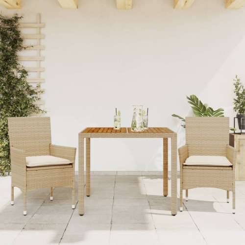 Vrtna garnitura - 2-dijelni vrtni blagovaonski set s jastucima poliratan i bagrem Bež 90 x 90 x 75 cm 2 Cijena