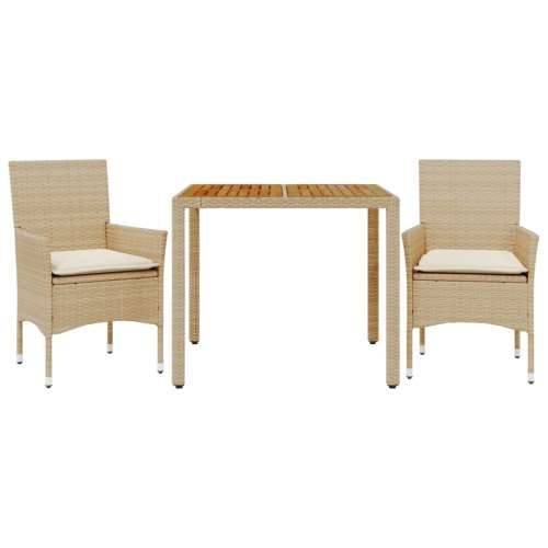 Vrtna garnitura - 2-dijelni vrtni blagovaonski set s jastucima poliratan i bagrem Bež 90 x 90 x 75 cm 2 Cijena