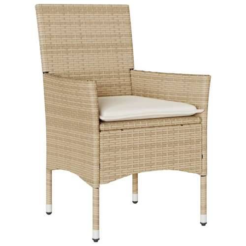 Vrtna garnitura - 5-dijelni vrtni blagovaonski set s jastucima poliratan i bagrem - Bež 150 x 90 x 75 cm 4 Cijena