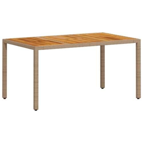 Vrtna garnitura - 5-dijelni vrtni blagovaonski set s jastucima poliratan i bagrem - Bež 150 x 90 x 75 cm 4 Cijena