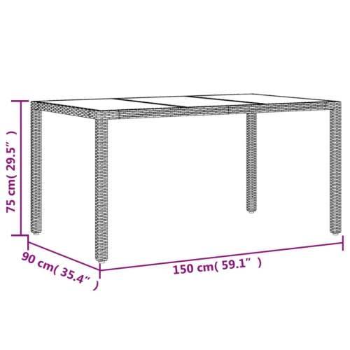 Vrtna garnitura - 5-dijelni vrtni blagovaonski set s jastucima poliratan i bagrem - Bež 150 x 90 x 75 cm 4 Cijena