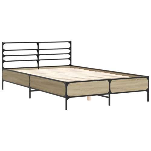 Okvir za krevet boja hrasta 140x200cm konstruirano drvo i metal - sonoma hrast 140 x 200 cm Cijena