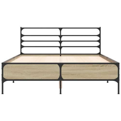 Okvir za krevet boja hrasta 140x200cm konstruirano drvo i metal - sonoma hrast 140 x 200 cm Cijena