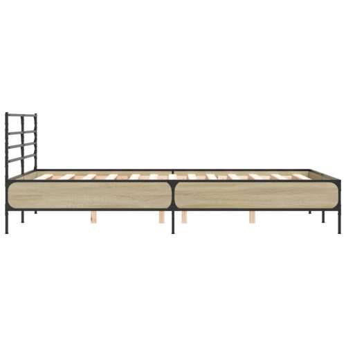 Okvir za krevet boja hrasta 140x200cm konstruirano drvo i metal - sonoma hrast 140 x 200 cm Cijena