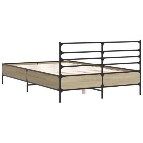 Okvir za krevet boja hrasta 140x200cm konstruirano drvo i metal - sonoma hrast 140 x 200 cm Cijena