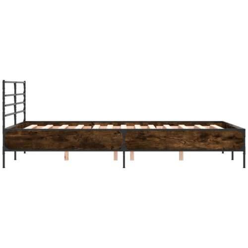 Okvir za krevet boja hrasta 120x190cm konstruirano drvo i metal - Dimljeni hrast 120 x 190 cm Cijena