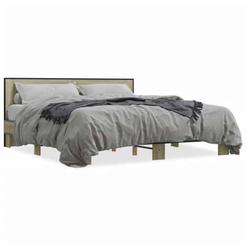 Okvir za krevet boja hrasta 200x200cm konstruirano drvo i metal - sonoma hrast 200 x 200 cm Cijena