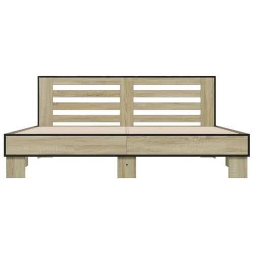 Okvir za krevet boja hrasta 200x200cm konstruirano drvo i metal - sonoma hrast 200 x 200 cm Cijena