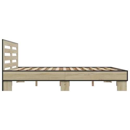 Okvir za krevet boja hrasta 200x200cm konstruirano drvo i metal - sonoma hrast 200 x 200 cm Cijena