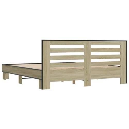 Okvir za krevet boja hrasta 200x200cm konstruirano drvo i metal - sonoma hrast 200 x 200 cm Cijena