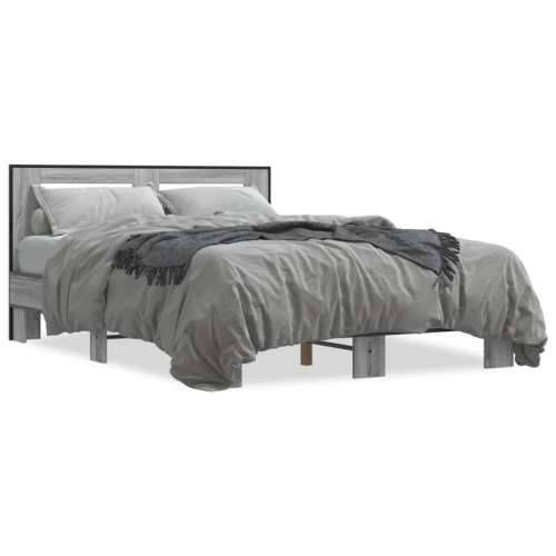 Okvir kreveta boja hrasta 120x200 cm konstruirano drvo i metal - Sivi hrast sonoma 120 x 200 cm Cijena