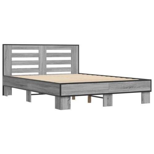 Okvir kreveta boja hrasta 120x200 cm konstruirano drvo i metal - Sivi hrast sonoma 120 x 200 cm Cijena