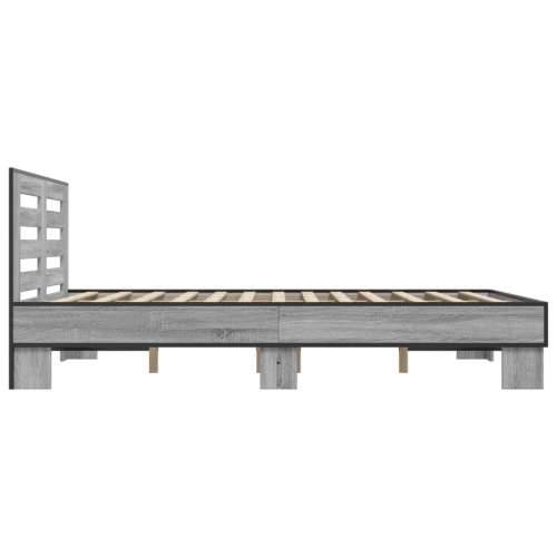 Okvir kreveta boja hrasta 120x200 cm konstruirano drvo i metal - Sivi hrast sonoma 120 x 200 cm Cijena