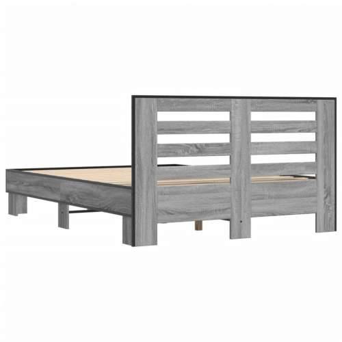 Okvir kreveta boja hrasta 120x200 cm konstruirano drvo i metal - Sivi hrast sonoma 120 x 200 cm Cijena