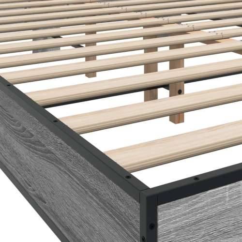 Okvir kreveta boja hrasta 120x200 cm konstruirano drvo i metal - Sivi hrast sonoma 120 x 200 cm Cijena
