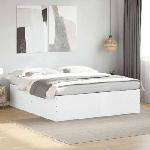 Okvir za krevet bijeli 200 x 200 cm od konstruiranog drva - Bijela 200 x 200 cm 45 cm Cijena