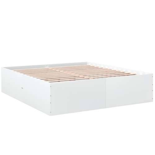 Okvir za krevet bijeli 200 x 200 cm od konstruiranog drva - Bijela 200 x 200 cm 45 cm Cijena