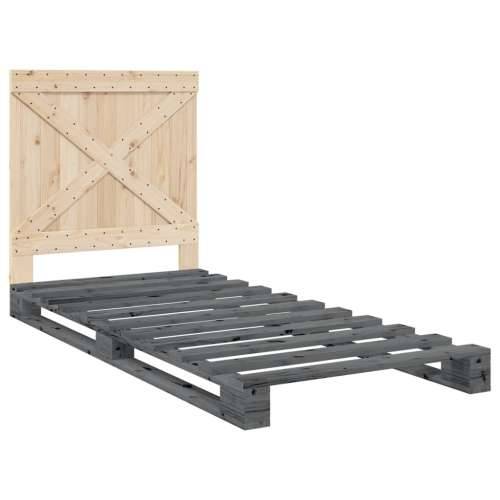 Okvir za krevet s uzglavljem sivi 90x200 cm masivna borovina - Siva 90 x 200 cm Ne with cross headboard Cijena