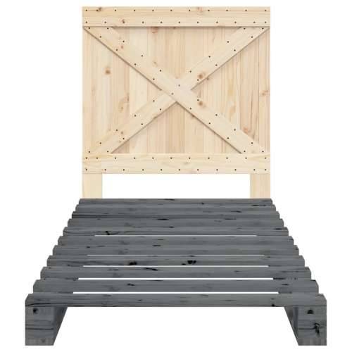 Okvir za krevet s uzglavljem sivi 90x200 cm masivna borovina - Siva 90 x 200 cm Ne with cross headboard Cijena