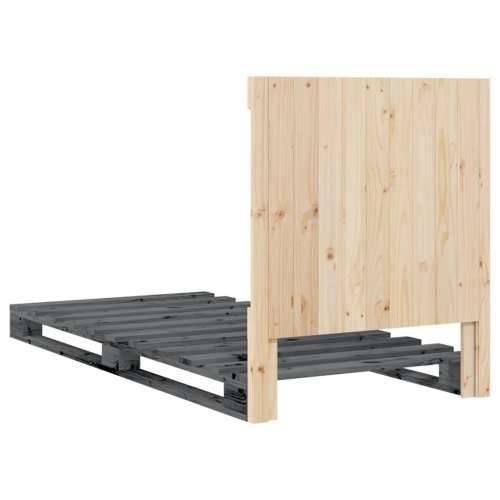 Okvir za krevet s uzglavljem sivi 90x200 cm masivna borovina - Siva 90 x 200 cm Ne with cross headboard Cijena