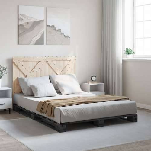 Okvir za krevet s uzglavljem sivi 140x200cm od masivne borovine - Siva 140 x 200 cm Ne with cross headboard Cijena