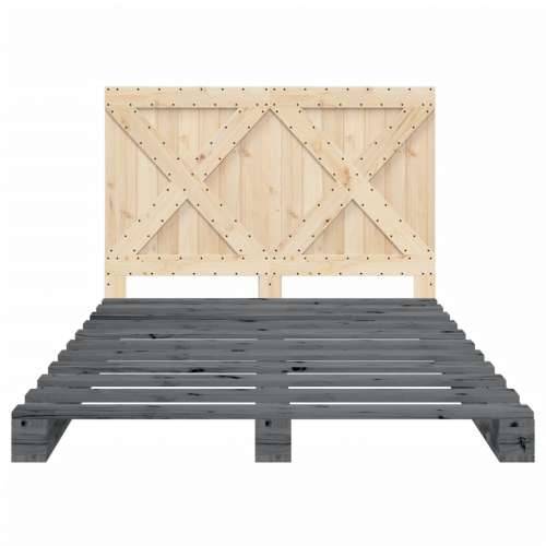 Okvir za krevet s uzglavljem sivi 140x200cm od masivne borovine - Siva 140 x 200 cm Ne with cross headboard Cijena