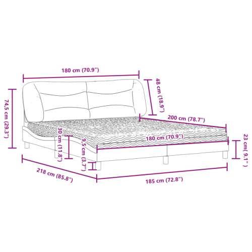 Krevet s madracem crno-bijeli 180 x 200 cm od umjetne kože - Crno-bijelo 180 x 200 cm Cijena