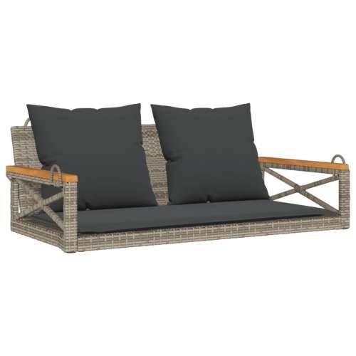 Klupa za ljuljanje s jastucima siva 109x62x40 cm od poliratana Siva 62 x 109 x 40 cm 1 Da Cijena