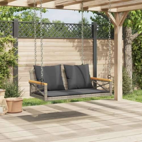 Klupa za ljuljanje s jastucima siva 109x62x40 cm od poliratana Siva 62 x 109 x 40 cm 1 Da Cijena