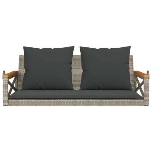 Klupa za ljuljanje s jastucima siva 109x62x40 cm od poliratana Siva 62 x 109 x 40 cm 1 Da Cijena