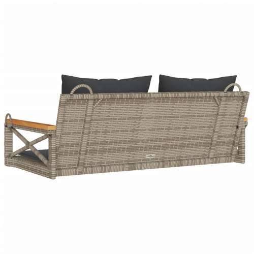 Klupa za ljuljanje s jastucima siva 109x62x40 cm od poliratana Siva 62 x 109 x 40 cm 1 Da Cijena
