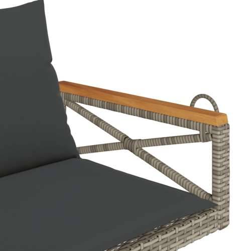 Klupa za ljuljanje s jastucima siva 109x62x40 cm od poliratana Siva 62 x 109 x 40 cm 1 Da Cijena