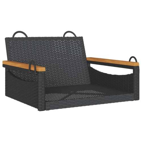 Klupa za ljuljanje crna 63 x 62 x 40 cm od poliratana - Crna 63 x 62 x 40 cm 1 Ne Cijena