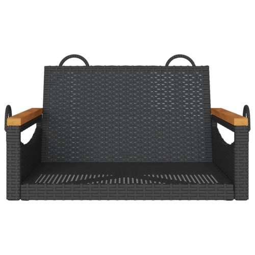Klupa za ljuljanje crna 63 x 62 x 40 cm od poliratana - Crna 63 x 62 x 40 cm 1 Ne Cijena