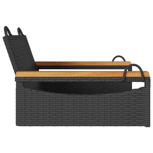 Klupa za ljuljanje crna 63 x 62 x 40 cm od poliratana - Crna 63 x 62 x 40 cm 1 Ne Cijena