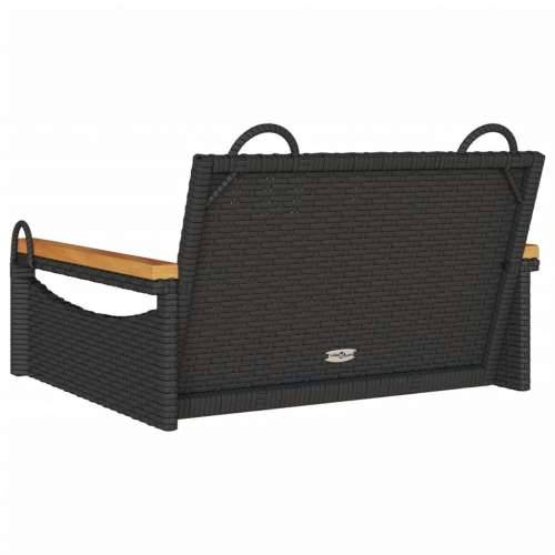 Klupa za ljuljanje crna 63 x 62 x 40 cm od poliratana - Crna 63 x 62 x 40 cm 1 Ne Cijena