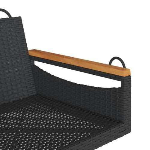 Klupa za ljuljanje crna 63 x 62 x 40 cm od poliratana - Crna 63 x 62 x 40 cm 1 Ne Cijena