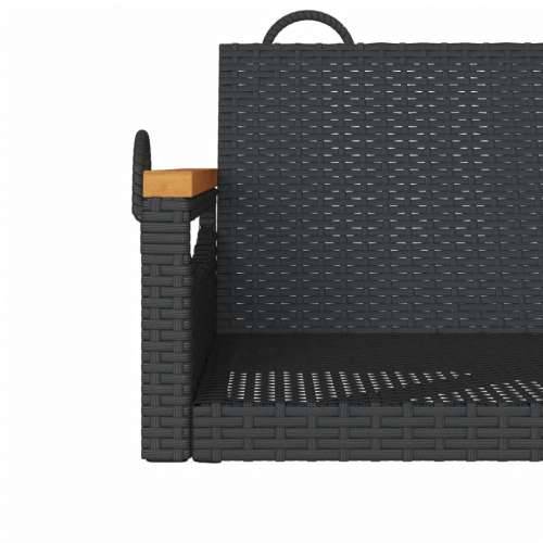 Klupa za ljuljanje crna 63 x 62 x 40 cm od poliratana - Crna 63 x 62 x 40 cm 1 Ne Cijena