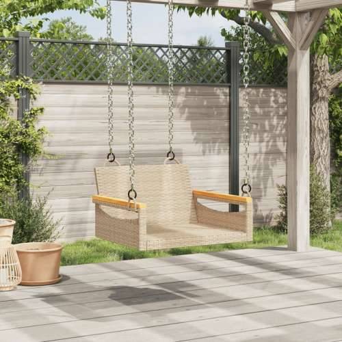 Klupa za ljuljanje bež 63x62x40 cm od poliratana - Bež 63 x 62 x 40 cm 1 Ne Cijena