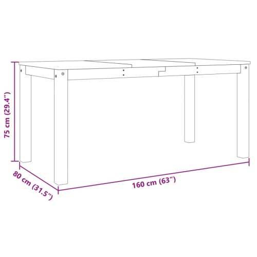 Blagovaonski stol Panama sivi 160x80x75 cm od masivne borovine - 1 Siva 160 cm Cijena