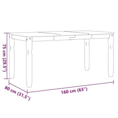 Blagovaonski stol Corona bijeli 160x80x75cm od masivne borovine Bijela 1 160 cm Cijena