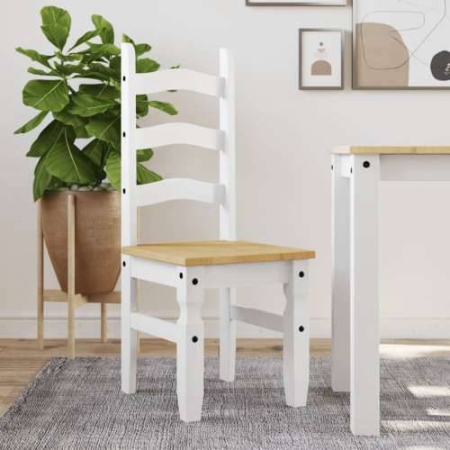 Blagovaonske stolice Corona 2 kom 42x47x107 cm masivna borovina - Bijela 1 Cijena