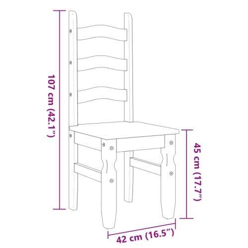 Blagovaonske stolice Corona 2 kom 42x47x107 cm masivna borovina - Bijela 1 Cijena